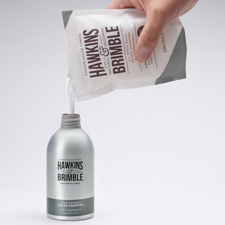 Eco-Refillable Beard Shampoo + Beard Balm Bundle