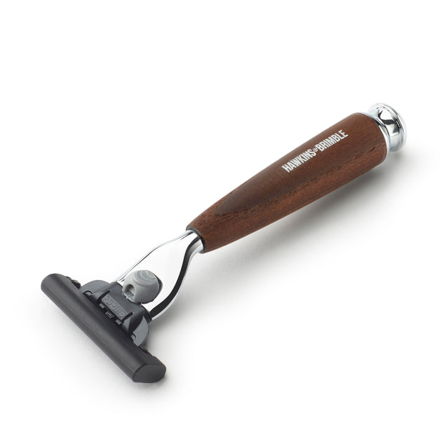 Hawkins & Brimble Brown Handle Razor featuring Gillette Mach3 Blade